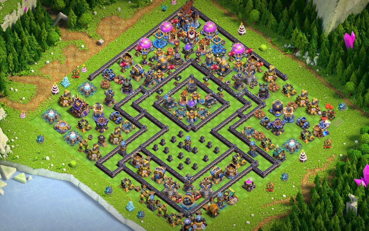 Town Hall 18 Trophy Base layout by سيد علي