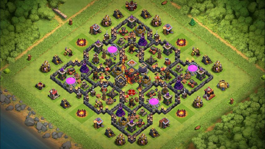 Town Hall 10 Hybrid Base layout by TReX