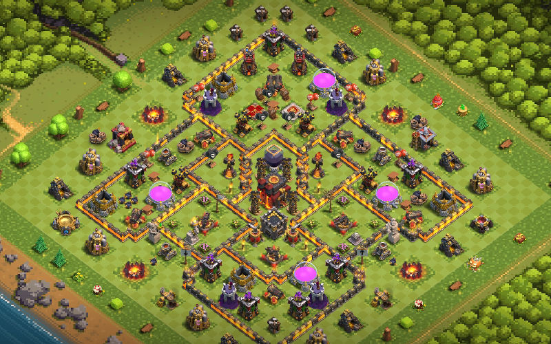 Town Hall 10 Hybrid Base layout by Burger⚔