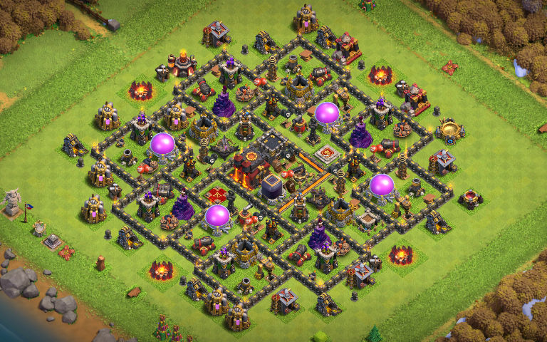 Town Hall 10 Hybrid Base layout by AlphA