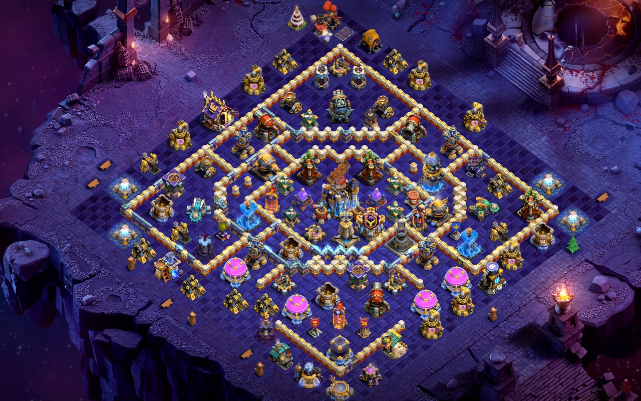 Town Hall 18 Hybrid Base layout by Sn0w0wl