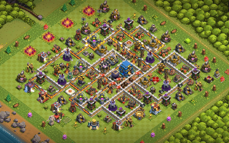 Town Hall 12 Hybrid Base layout by BossA5