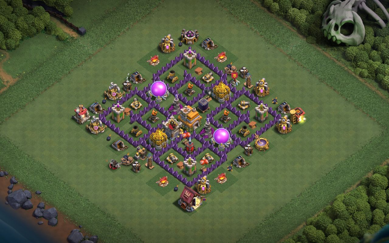 Town Hall 7 Hybrid Base layout by Voidrex
