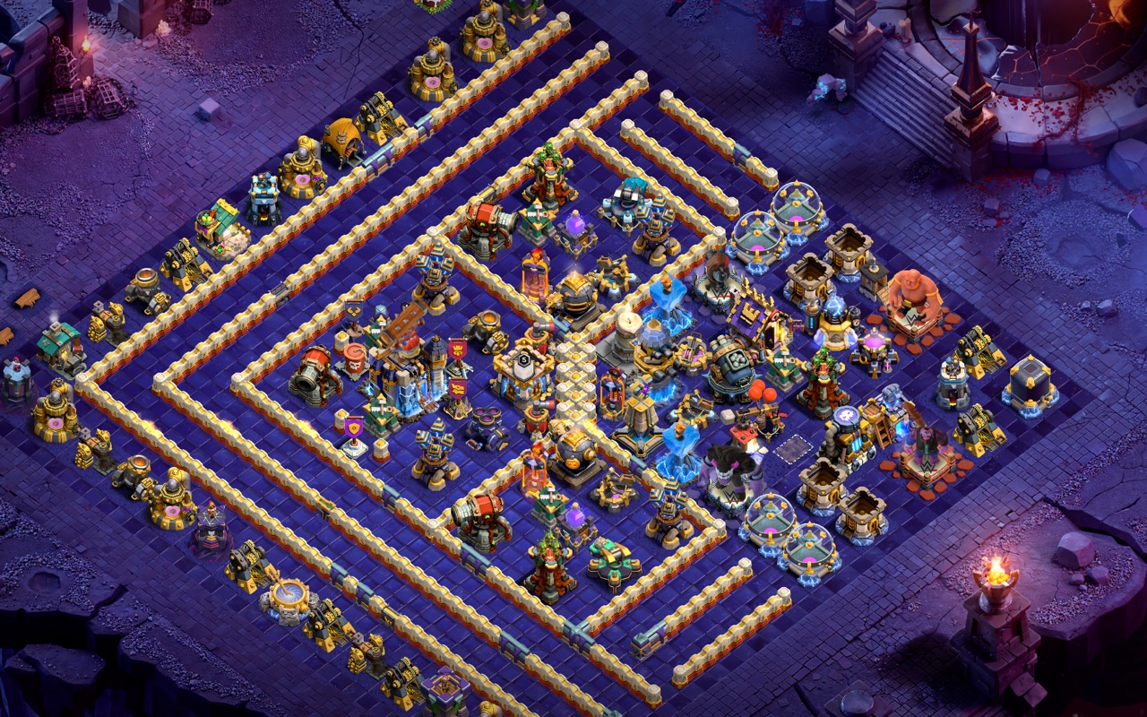 Town Hall 18 Hybrid Base layout by Sn0w0wl