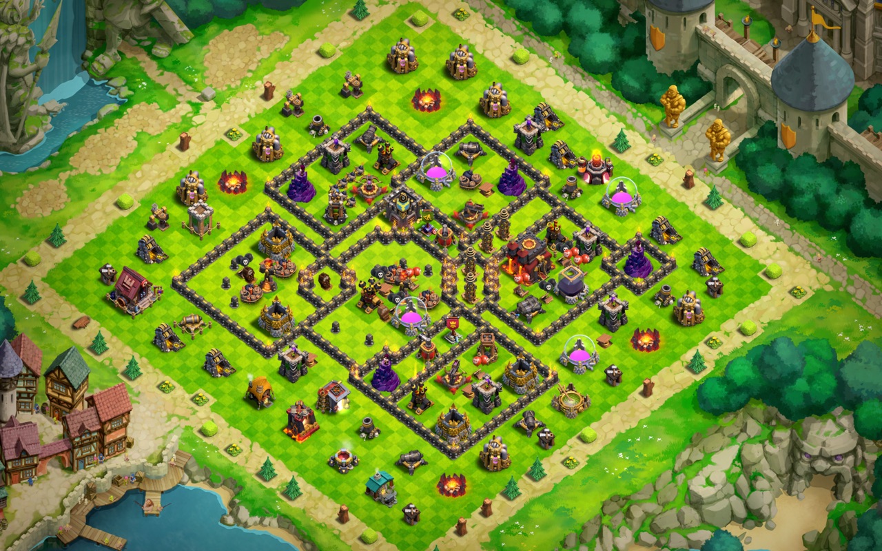 Town Hall 10 War Base layout by Tinycozy
