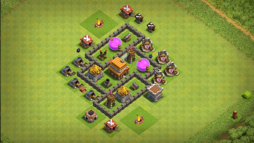 Town Hall 4 Farming Base layout by TReX