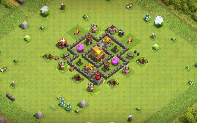 Town Hall 4 Trophy Base layout by #Perfect_Gammer