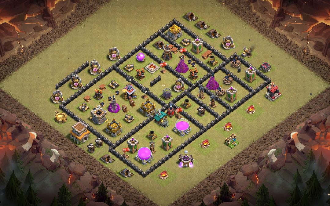 Town Hall 8 Hybrid Base layout by GUSTAVO LAYOUTS