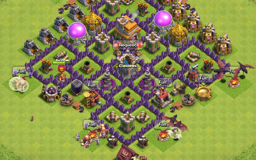 Town Hall 7 Trophy Base layout by Ezri