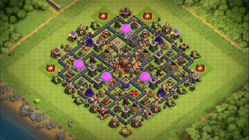 Town Hall 10 Hybrid Base layout by TReX