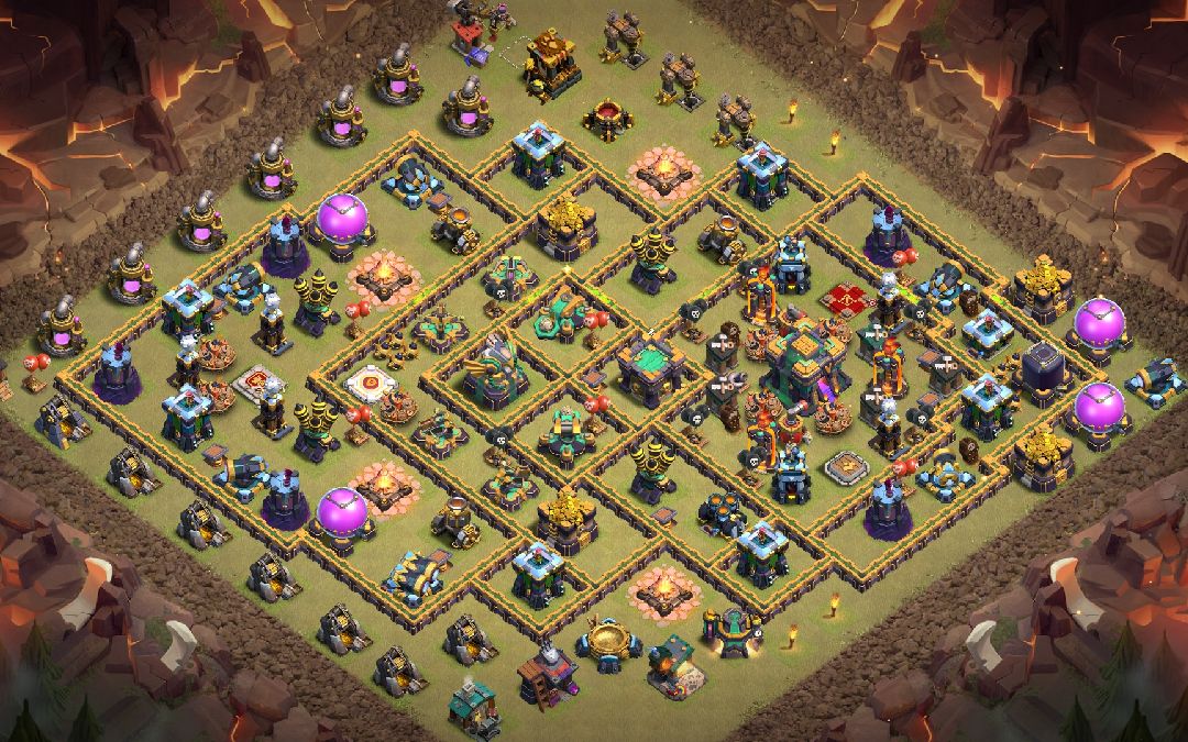 Town Hall 14 War Base layout by Wired