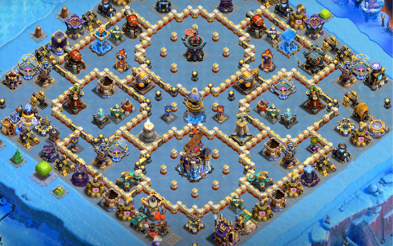 Town Hall 18 Hybrid Base layout by Sn0w0wl