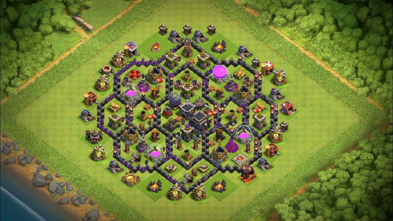 Town Hall 9 Hybrid Base layout by TReX