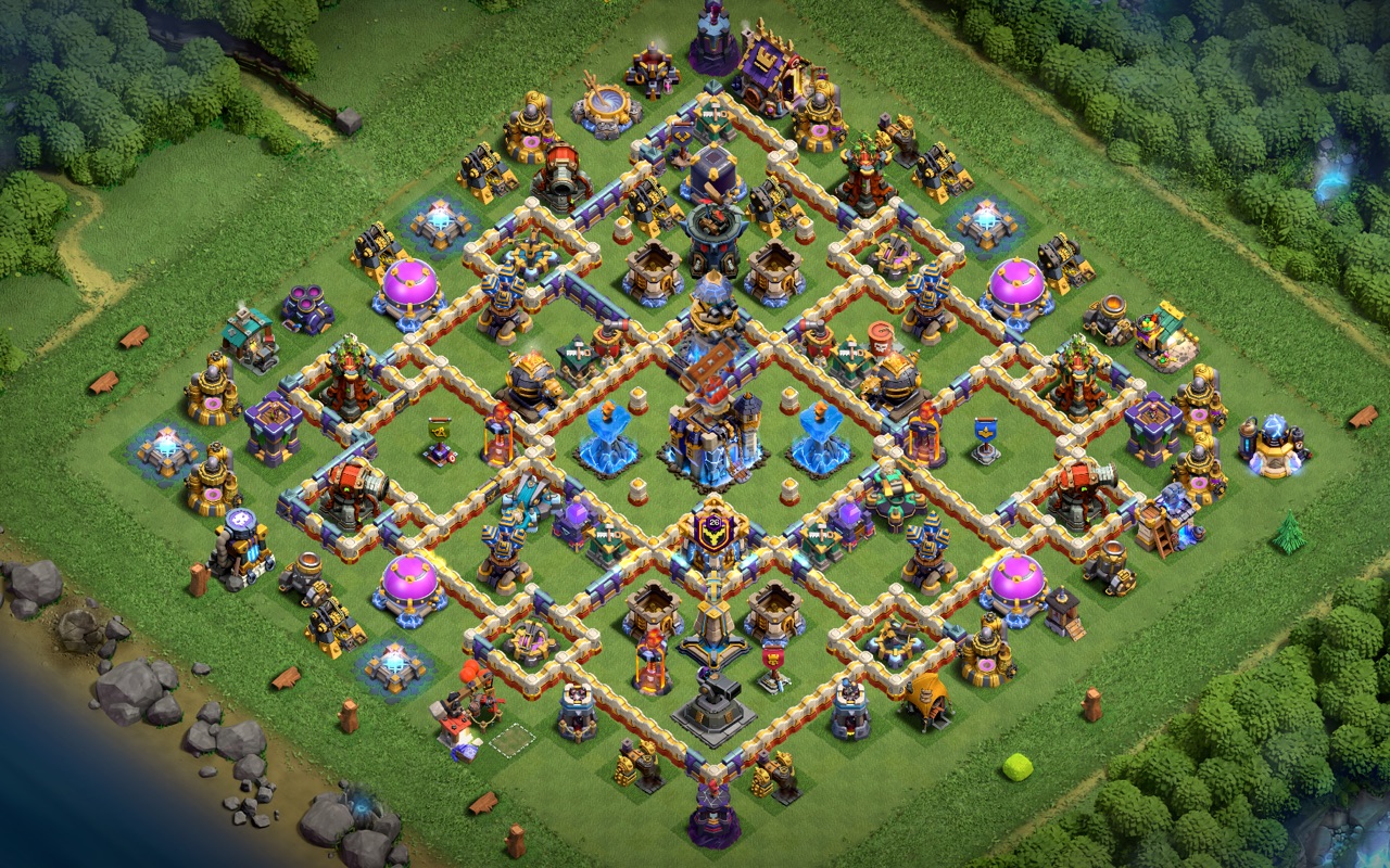 Town Hall 18 Hybrid Base layout by Sn0w0wl