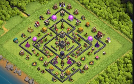 Town Hall 9 War Base layout by ❤O-S_الكاهلي❤