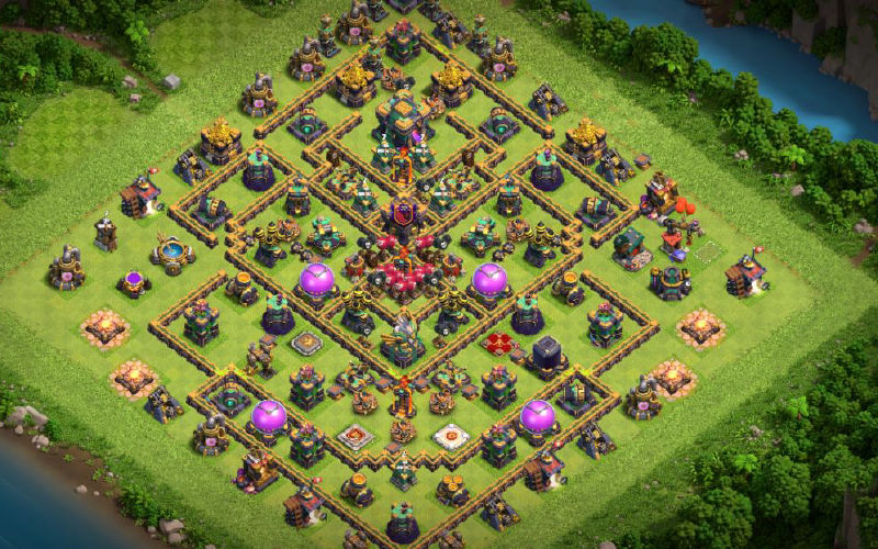 Town Hall 14 Trophy Base layout by XLR8