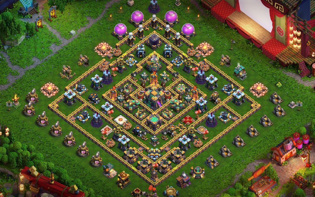 Town Hall 14 War Base layout by Wired