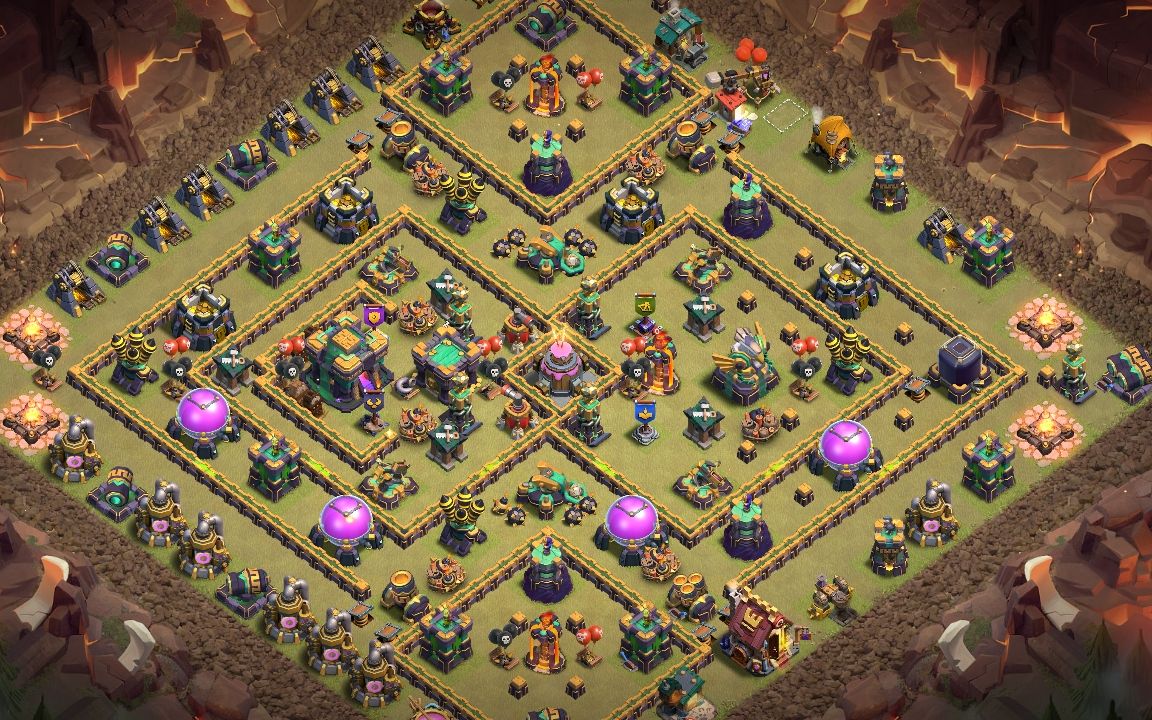 Town Hall 14 Hybrid Base layout by GodzillaXXL