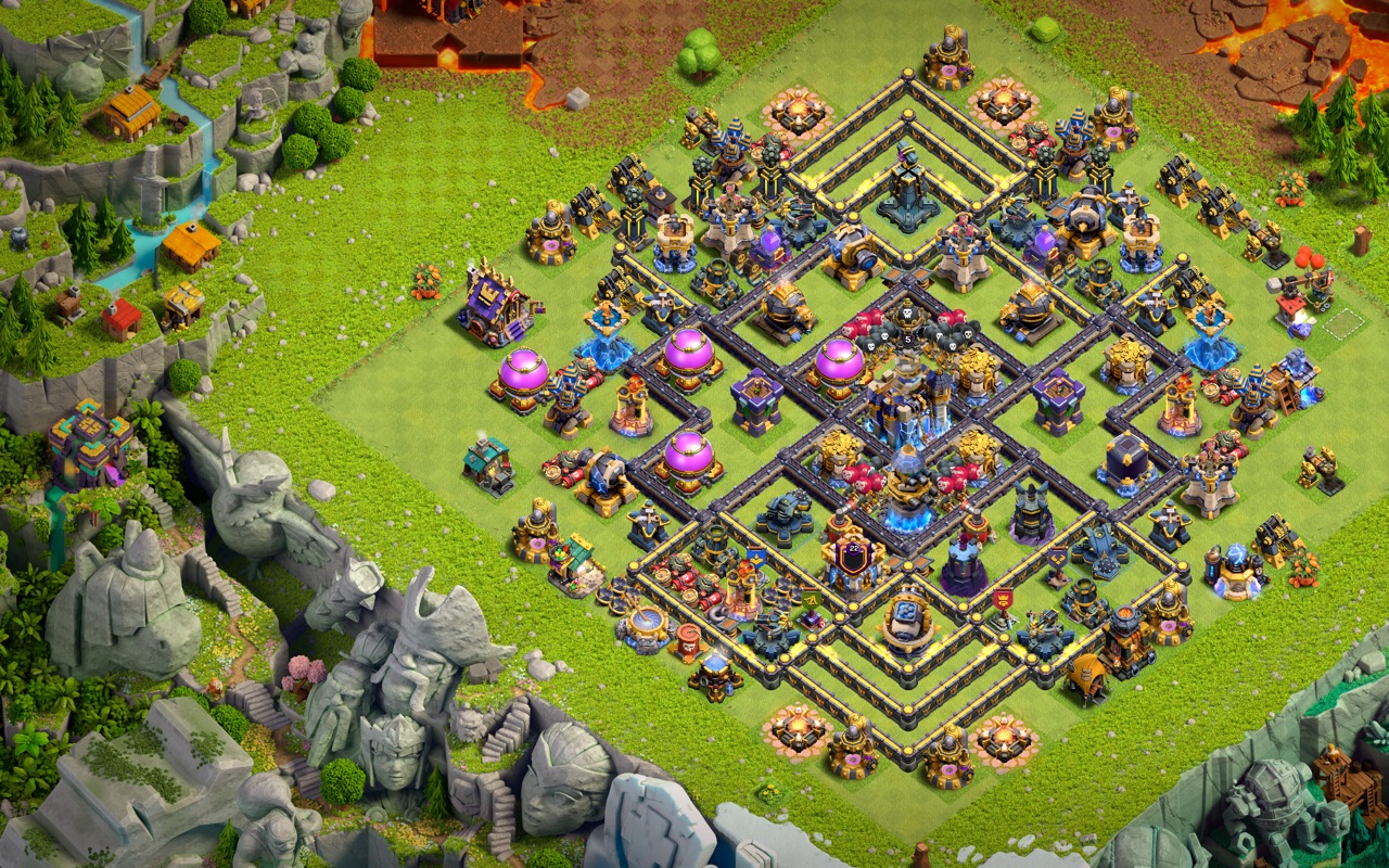 Town Hall 18 Hybrid Base layout by Mighty