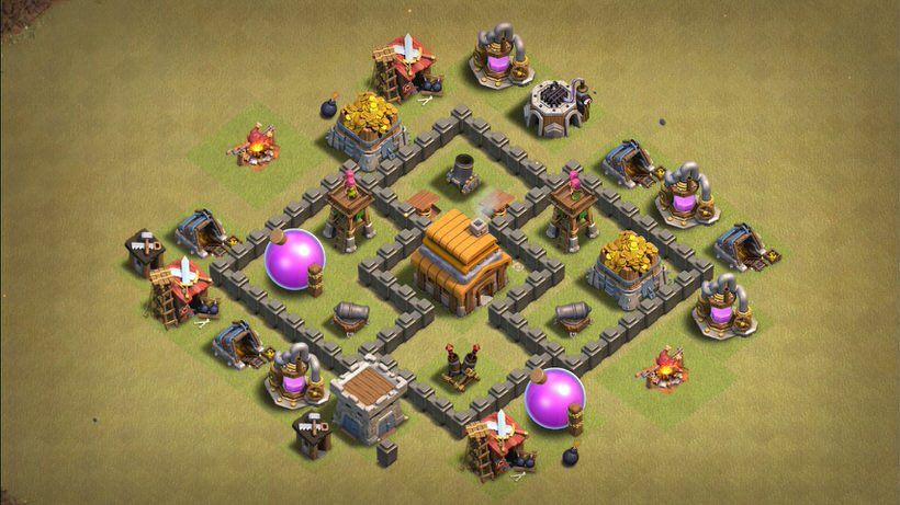 Town Hall 4 War Base layout by TReX
