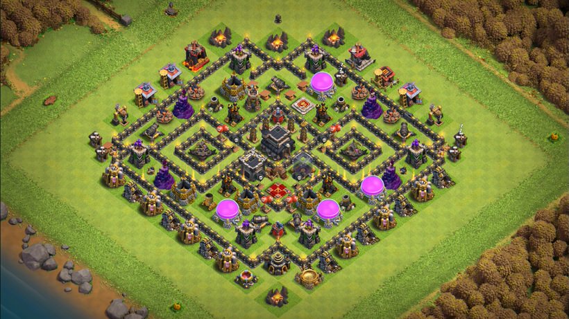 Town Hall 9 Trophy Base layout by TReX