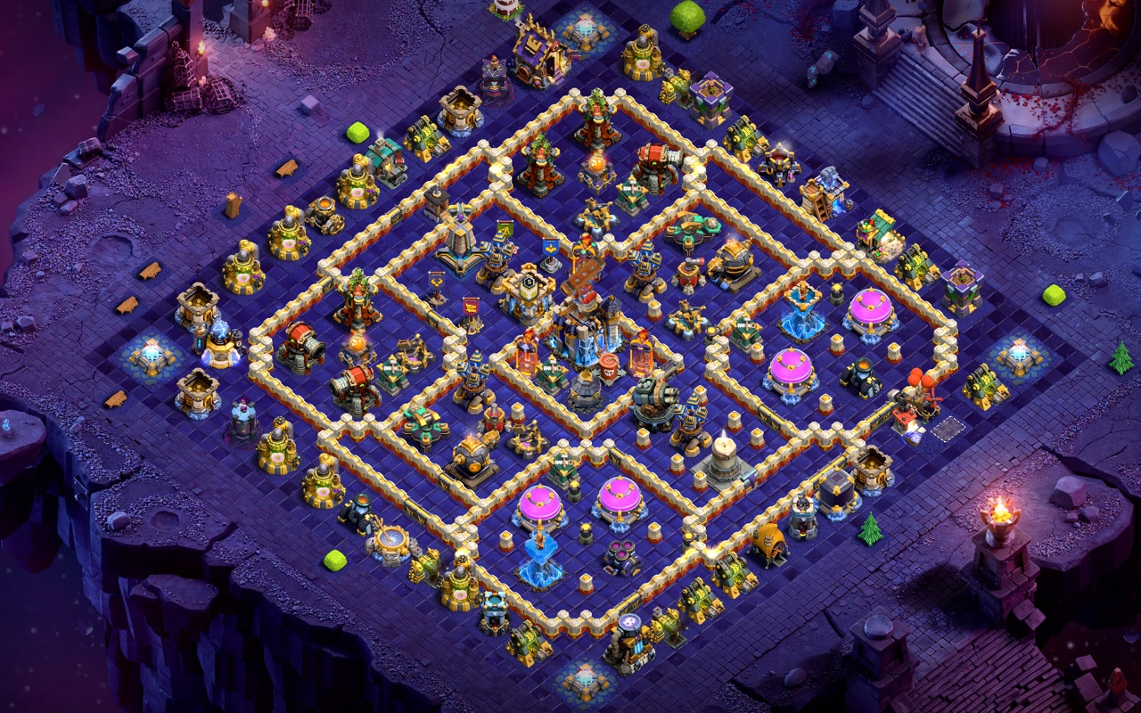 Town Hall 18 Hybrid Base layout by Sn0w0wl