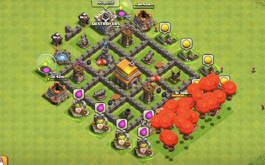 Town Hall 5 War Base layout by Romer