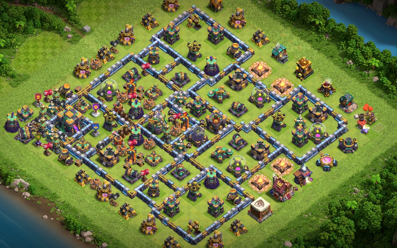 Town Hall 14 Trophy Base layout by XLR8