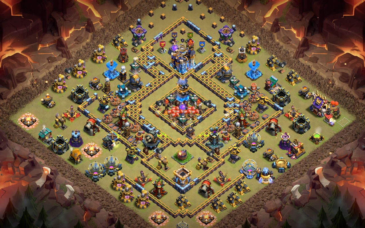 Town Hall 18 Hybrid Base layout by Sn0w0wl