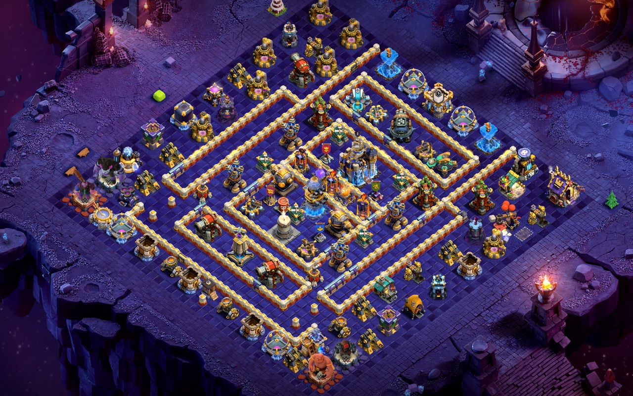Town Hall 18 Hybrid Base layout by Sn0w0wl