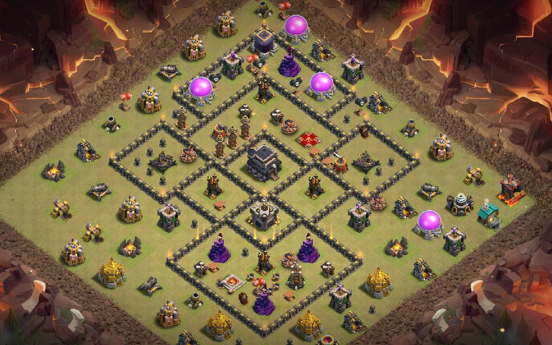 Town Hall 9 Trophy Base layout by aryan