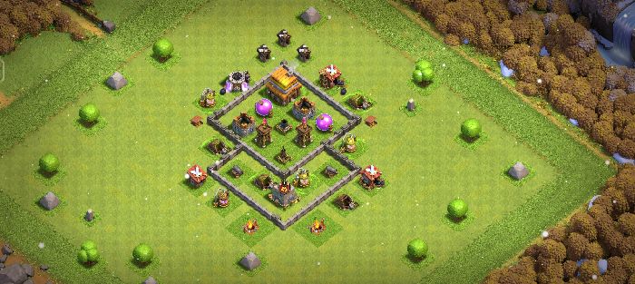 Town Hall 4 Trophy Base layout by MaGic