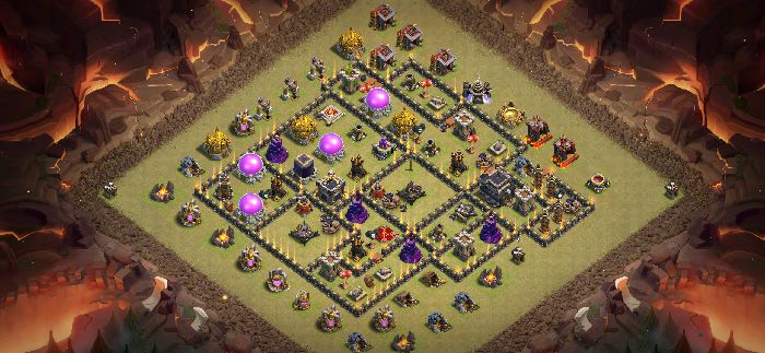 Town Hall 9 War Base layout by Thanatos