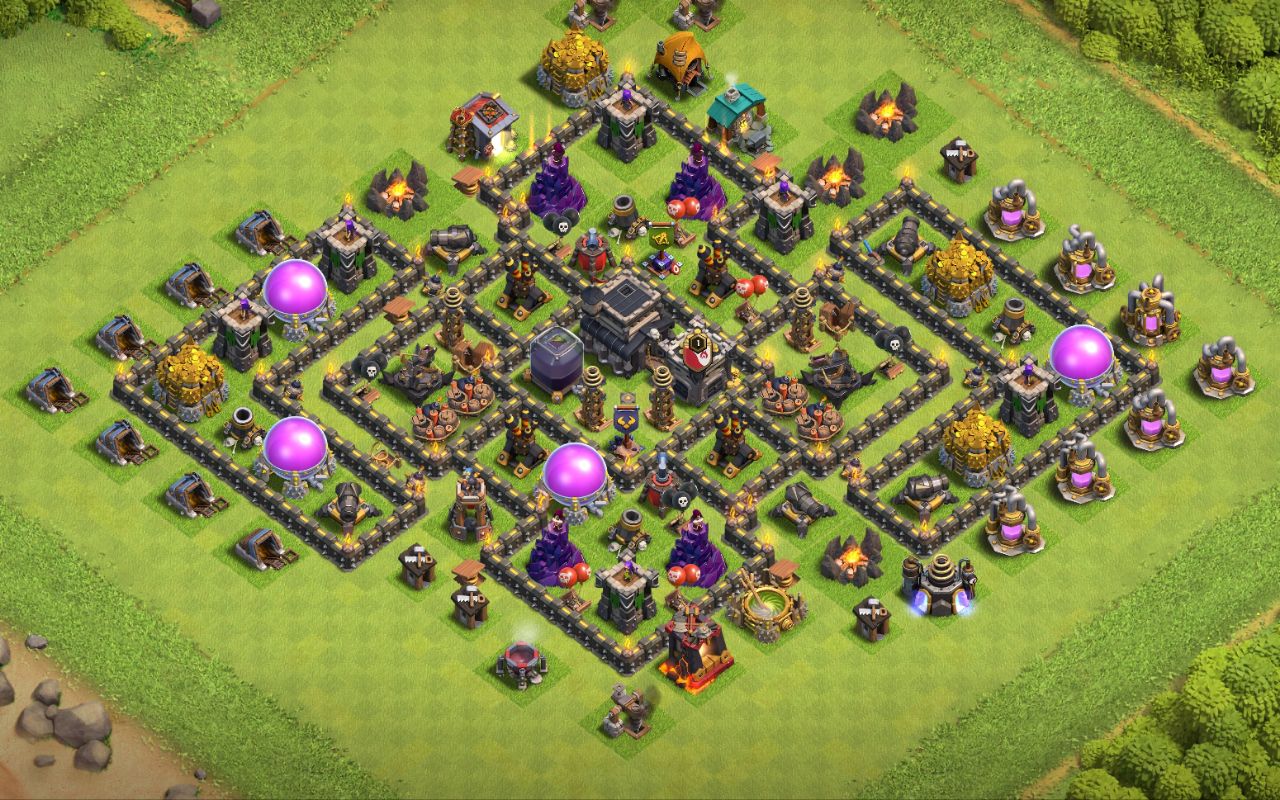 Town Hall 9 Hybrid Base layout by kaspr