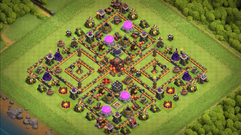 Town Hall 10 Hybrid Base layout by TReX