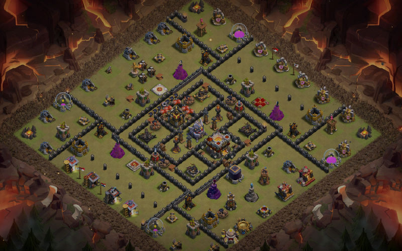 Town Hall 11 War Base layout by @a1ka.ku