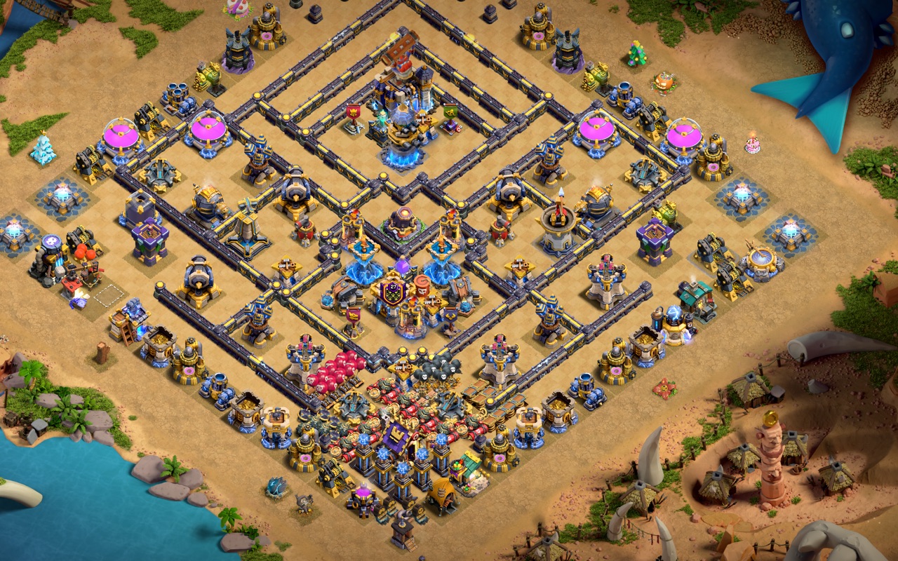 Town Hall 18 War Base layout by Kings Villa