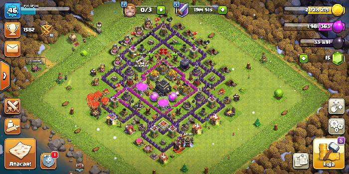 Town Hall 9 Trophy Base layout by Ong Baki