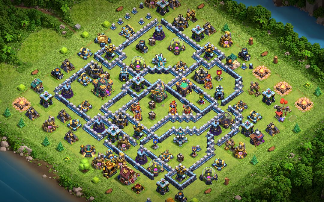 Town Hall 14 Trophy Base layout by XLR8