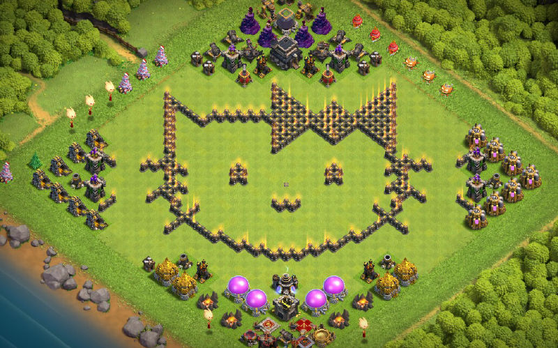 Town Hall 9 Fun Base layout by @Scarlett08