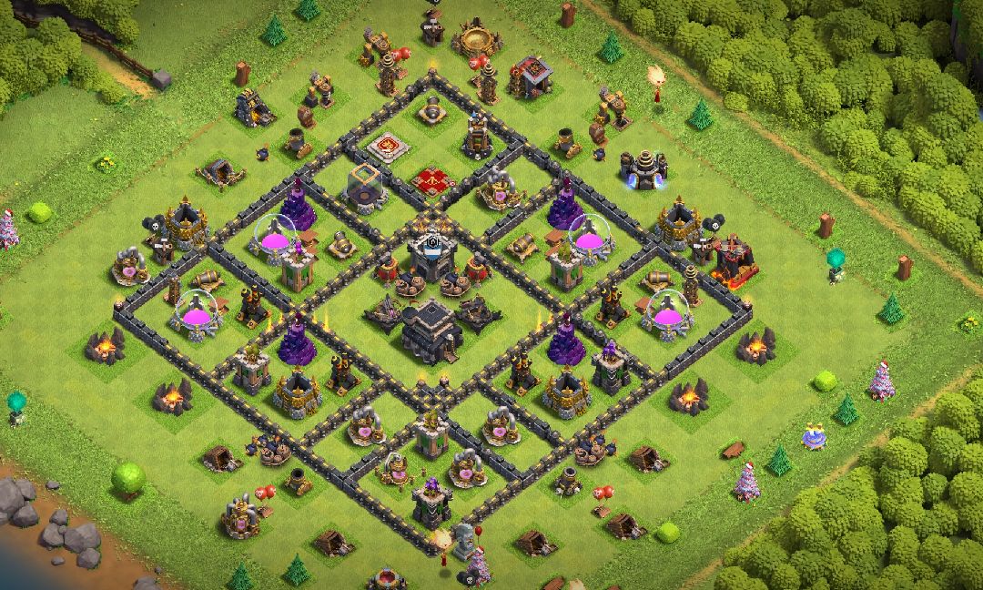 Town Hall 9 Trophy Base layout by BeaTrix™