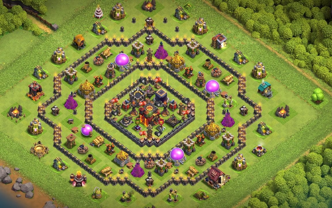 Town Hall 10 Hybrid Base layout by GodzillaXXL