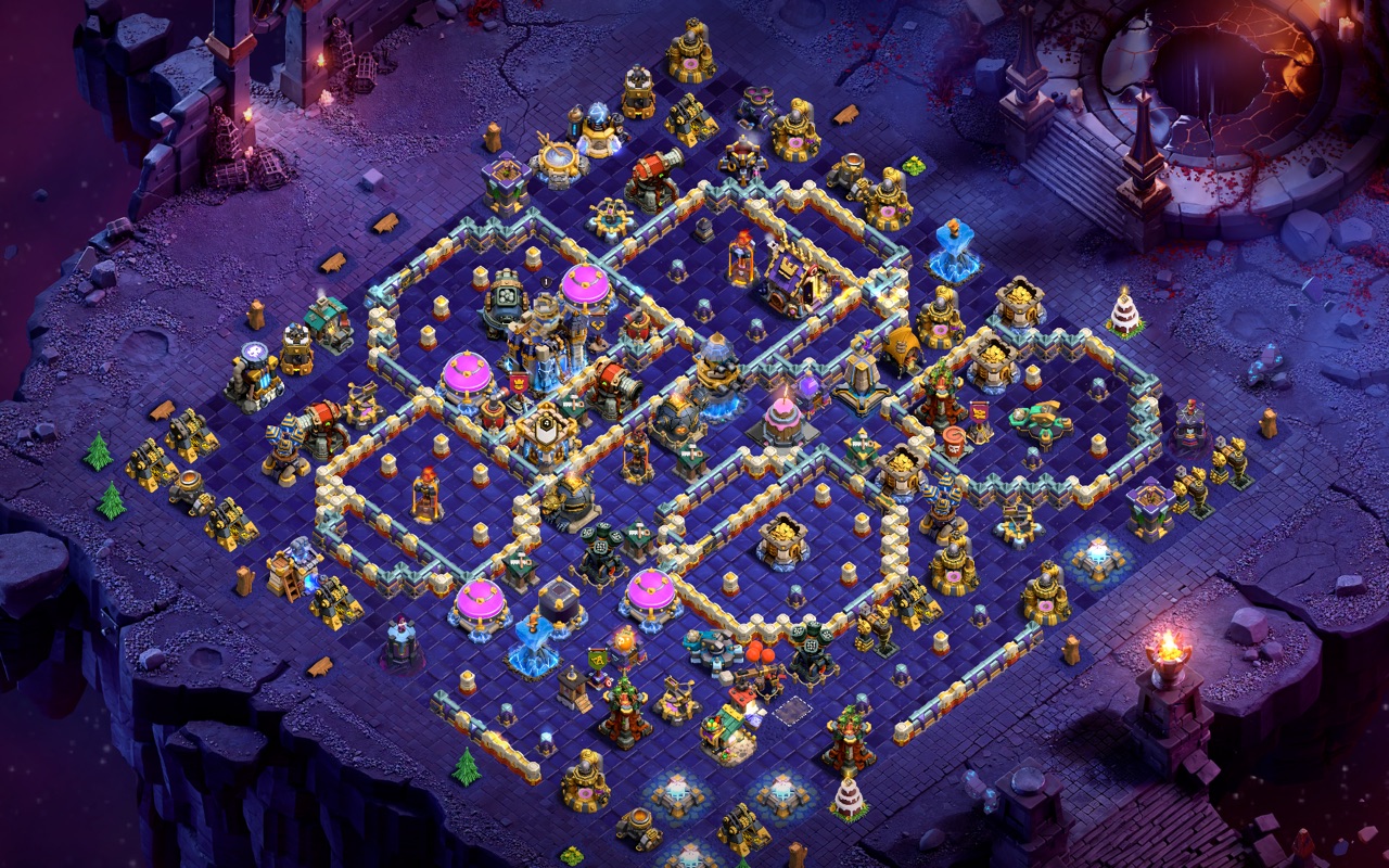 Town Hall 18 Hybrid Base layout by Sn0w0wl