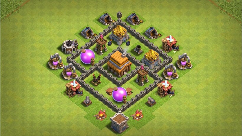 Town Hall 4 Trophy Base layout by TReX