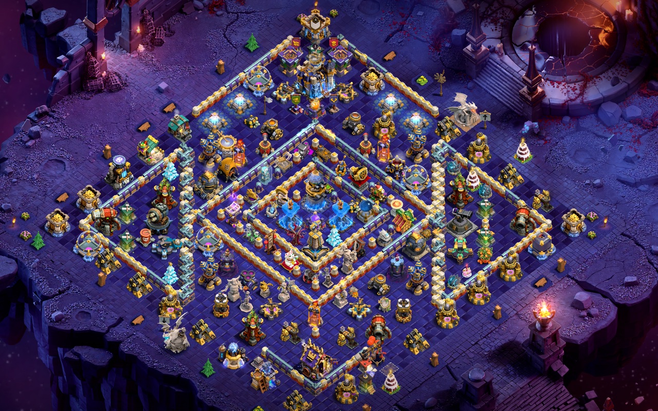 Town Hall 18 Hybrid Base layout by Sn0w0wl