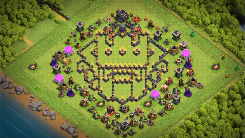 Town Hall 9 Fun Base layout by TReX