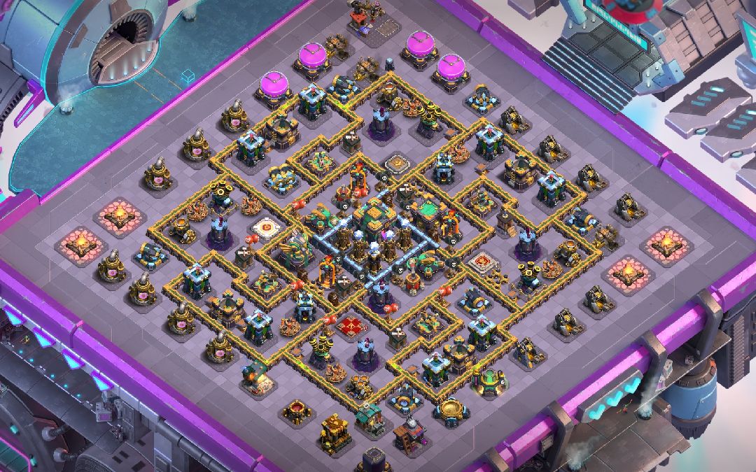 Town Hall 14 Trophy Base layout by Wired