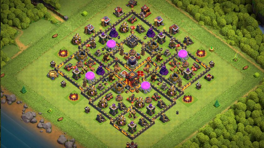 Town Hall 10 Hybrid Base layout by TReX