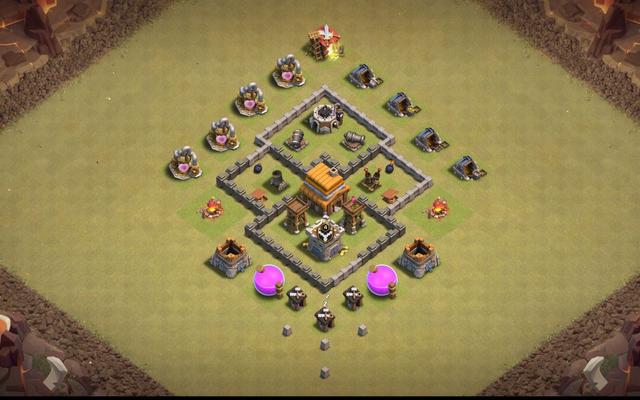 Town Hall 4 War Base layout by PRIAIDAMAN77D