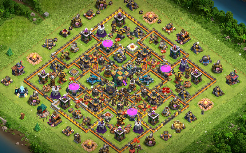 Town Hall 14 Trophy Base layout by QueenWalk.